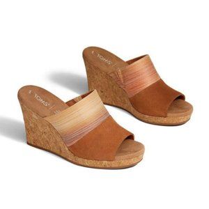 TOMS | Monica Mule Wedge Cork Sandal | 8